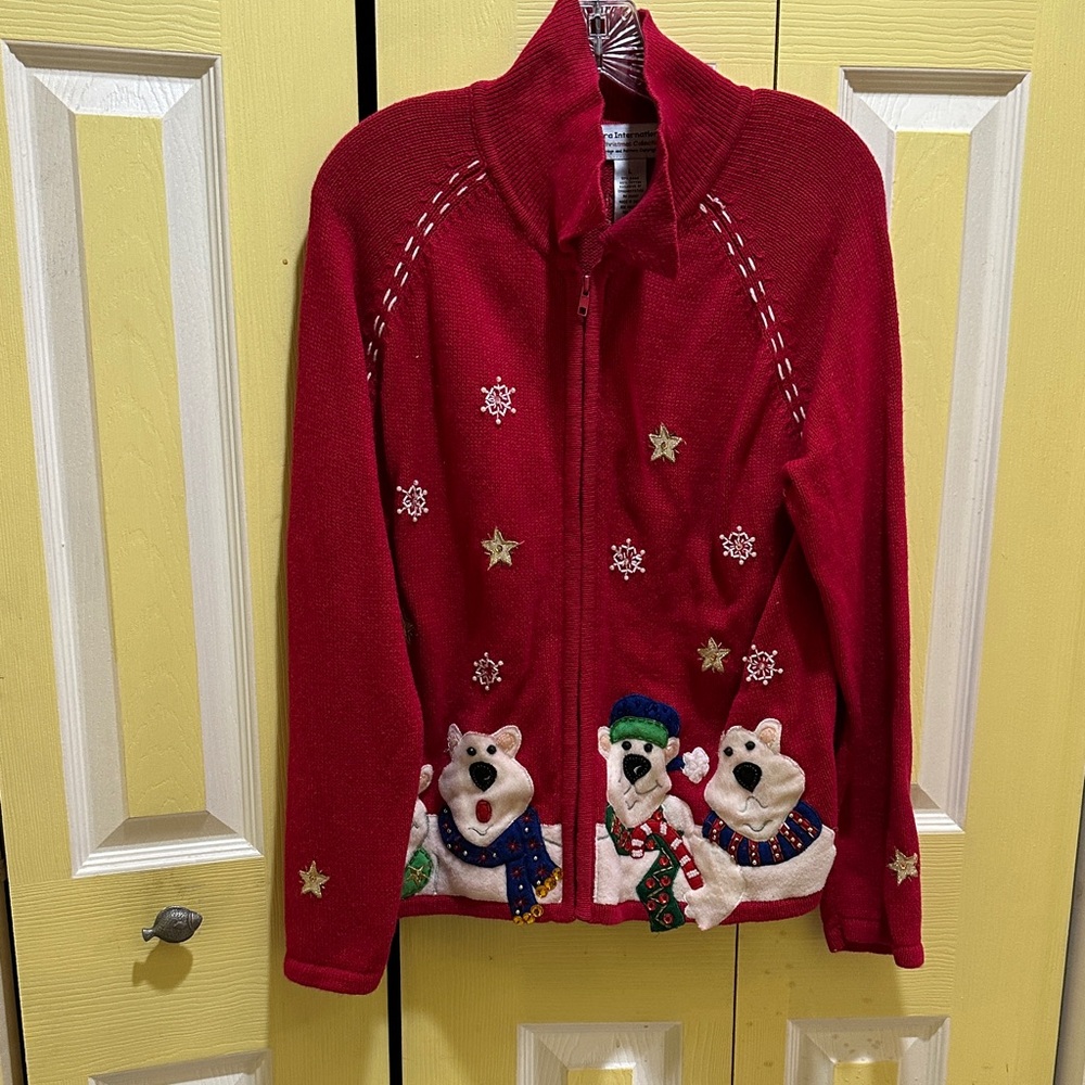Women's Red Polar Bear Sweater